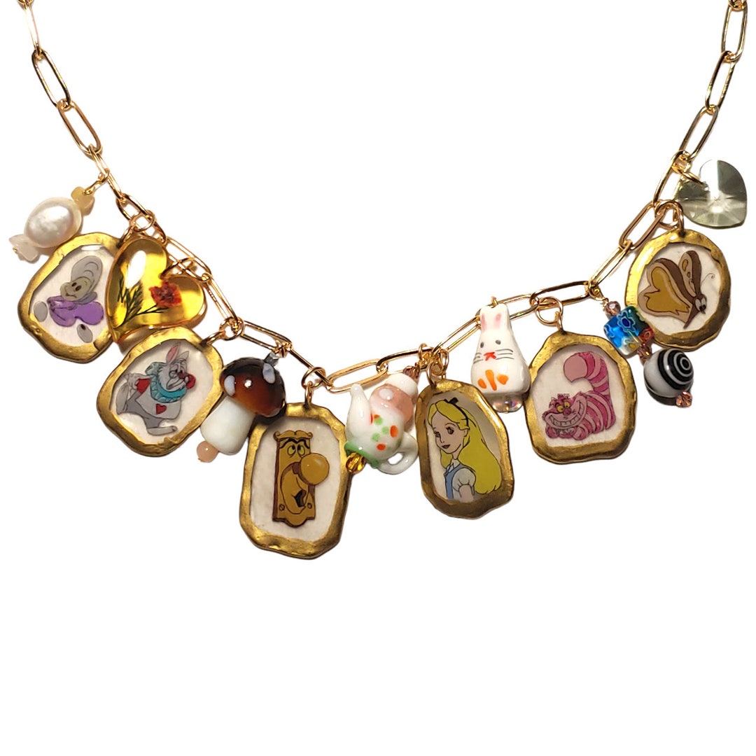 CUSTOM 5 Character Charm Multi Necklace YOU PICK Kidcore Cute Vintage