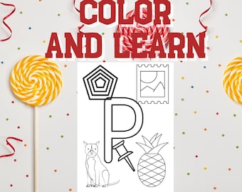 26 English Alphabet Letter Coloring Sheets with Word Pictures, Fun Learning Activity for Kids