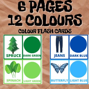 Colour Learning Flash Cards Printable for Preschool Kid Activities and Learning