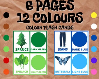 Colour Learning Flash Cards Printable for Preschool Kid Activities and Learning