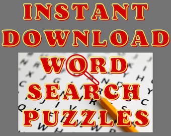 84 Word Search Puzzle Printable Pages for Adults with Random Words, Puzzles for Brain Training