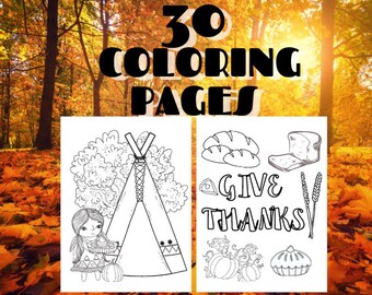 30 Thanksgiving Themed Printable Coloring Pages for Kids Teens Adults