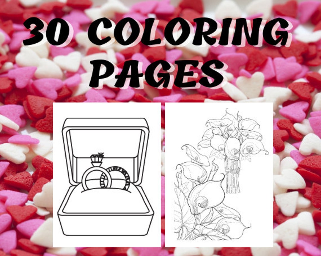 Wedding Theme Printable Coloring Pages for Adults and Teens, Cakes Cars