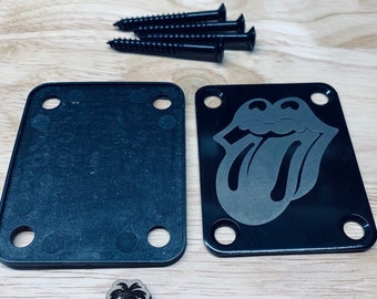 Rolling Stones Tongue - Custom etched Guitar Neck Plate