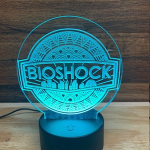 Bioshock-inspired  Custom Engraved LED Light - Desk light or Night Light