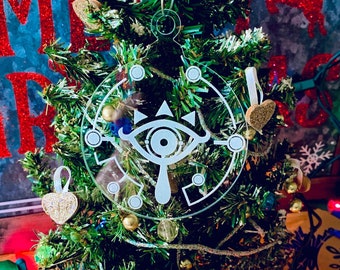 Breath of the wild-style “Sheikah Tablet” Custom Engraved Christmas Ornament