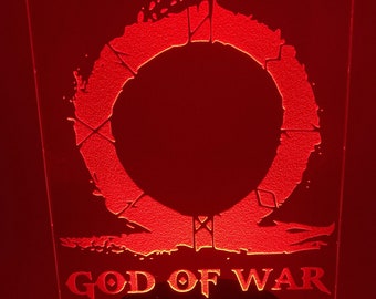 God of War-inspired - Engraved LED Light - Desk light or Night Light