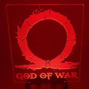 God of War-inspired - Engraved LED Light - Desk light or Night Light