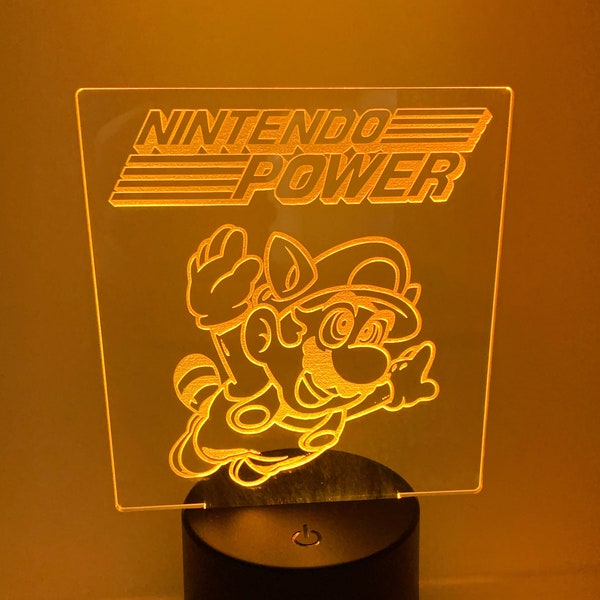 Nintendo Power, Engraved LED Light - Desk light or Night Light