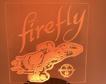 Firefly/Serenity Custom Engraved LED Light - Desk light or Night Light