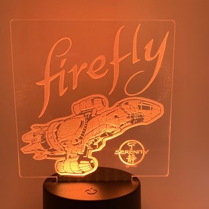 Firefly/Serenity Custom Engraved LED Light - Desk light or Night Light