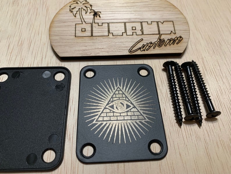 Custom Etched Guitar Neck Plate Illuminati Etsy