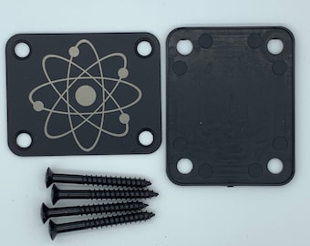 Atom - Custom etched Guitar Neck Plate