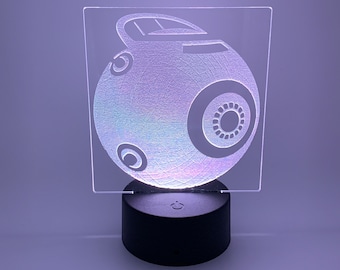 Hitchhiker's guide Heart of Gold, Engraved LED Light - Desk light or Night Light