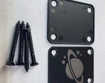 Saturn - Custom etched Guitar Neck Plate