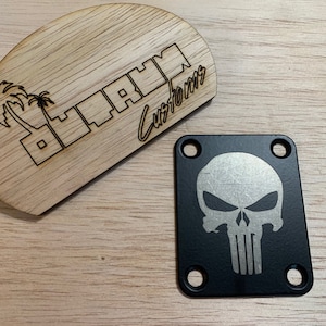 Punisher - Custom etched Guitar Neck Plate