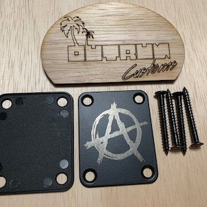 Anarchy - Custom etched Guitar Neck Plate