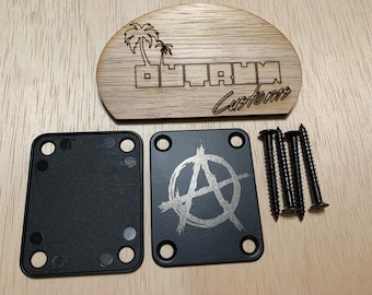 Anarchy - Custom etched Guitar Neck Plate
