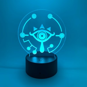 Breath of the wild-style “Sheikah Tablet” Custom Engraved LED Light - Desk light or Night Light image 1