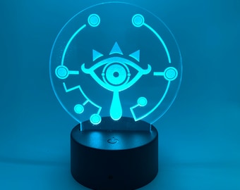 Breath of the wild-style “Sheikah Tablet” Custom Engraved LED Light - Desk light or Night Light