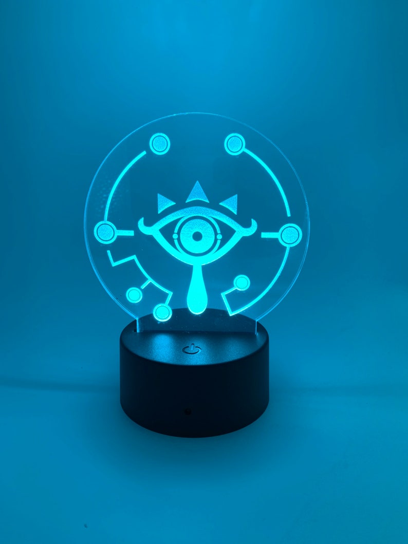 Breath of the wild-style “Sheikah Tablet” Custom Engraved LED Light - Desk light or Night Light image 1