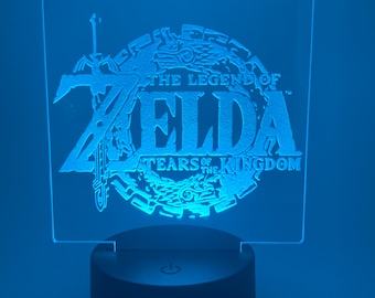Tears of the Kingdom-inspired Logo - Engraved LED Light - Desk light or Night Light