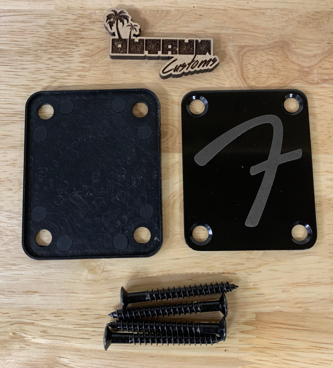 Fender F Custom Etched Guitar Neck Plate Etsy