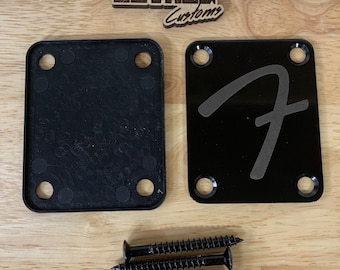 Fender-styler “F” - Custom etched Guitar Neck Plate
