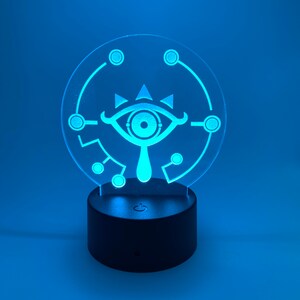 Breath of the wild-style “Sheikah Tablet” Custom Engraved LED Light - Desk light or Night Light image 5