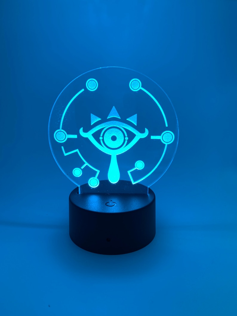 Breath of the wild-style “Sheikah Tablet” Custom Engraved LED Light - Desk light or Night Light image 5