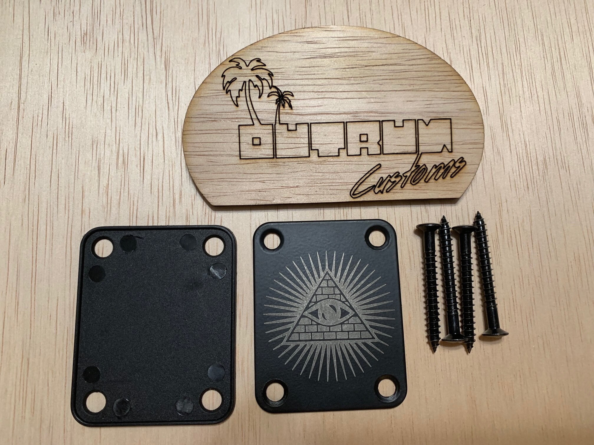 Custom etched Guitar Neck Plate Illuminati Etsy