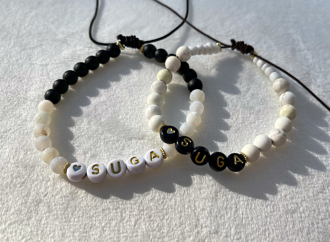 BTS Suga Bracelet Yoongi Bangtan BTS Kpop Etsy