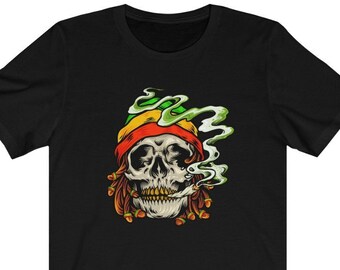 Skull Bob Marley Tee - Etsy