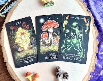 Mushroom Tarot Card Bookmark with Tassel & Mystery Stickers