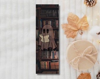 Spooky Ghost Bookmark Haunted Library Bookmark Halloween Bookmark cute ghost bookmark cute spooky ghost bookmark haunted library