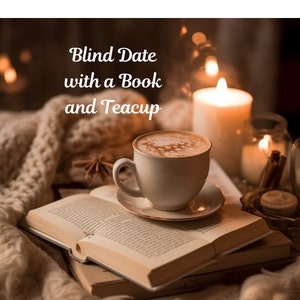 Blind Date with a Book and Teacup, Tea Date with a Book Blind Date With A Book, Mystery Book, Gift For Bookworm Bookish Gift Surprise Book