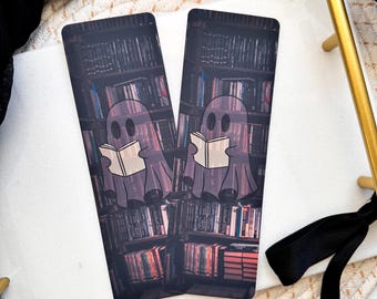 Spooky Ghost Bookmark | Haunted Library Bookmark | Halloween Bookmark | Cute Ghost Bookmark | Cute Spooky Ghost Bookmark | Haunted Library