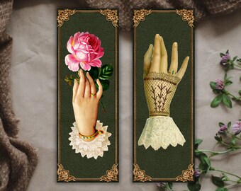 Vintage Victorian Hand Bookmarks- Baroque Gothic Dark Academia Book Reader Lover Gift Classics Literature Bookmark