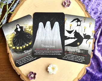 Halloween Witch Tarot Card Bookmark with Mystery Stickers
