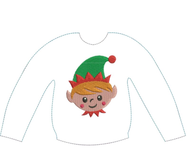 In the Hoop ITH Elf Sweater Custom Christmas Elf Sweater Etsy