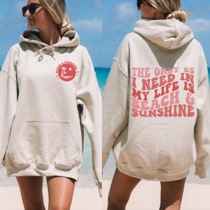 The Only BS I Need In My Life Is Beach and Sunshine Hoodie, Beach and Sunshine Hoodie, Retro Beach Hoodie, Vacation Hoodie, Summer Hoodie