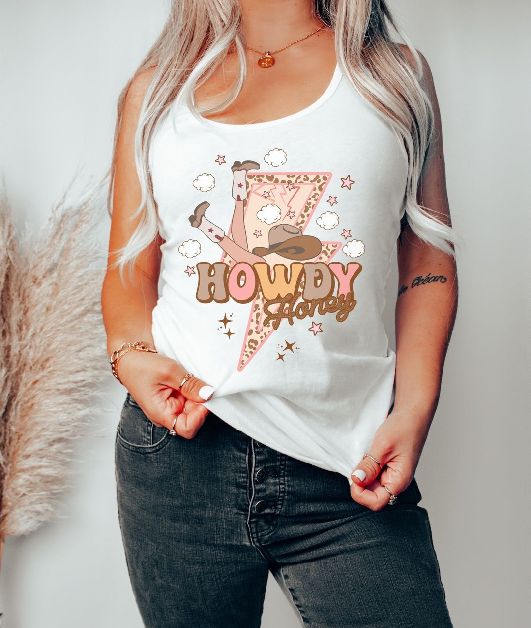 Howdy Honey Tank Top, Valentine's Day Women's Racerback Tank, Retro ...
