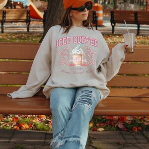 Coquette Iced Coffee Sweatshirt, Moms Social Club Sweater, Coquette Clothing, Iced Coffee Sweatshirt, Coquette Sweatshirt, Gift for Mom
