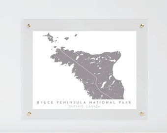 Bruce Peninsula National Park Map Print, Canada Parks Print, Gifts for Nature Lovers