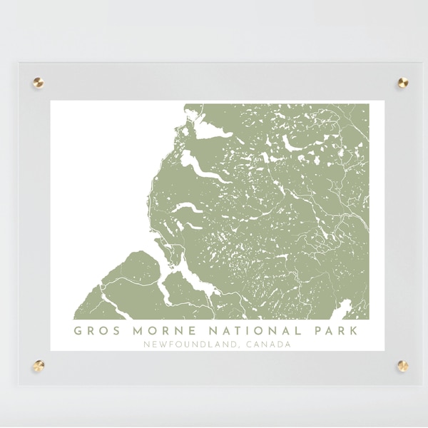 Gros Morne National Park Map Print, Canada Parks Print, Gifts for Nature Lovers