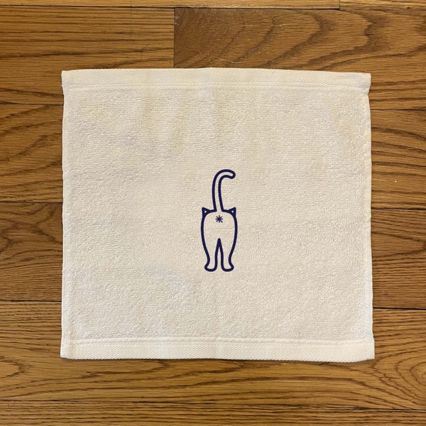 Cat Embroidery Washcloth