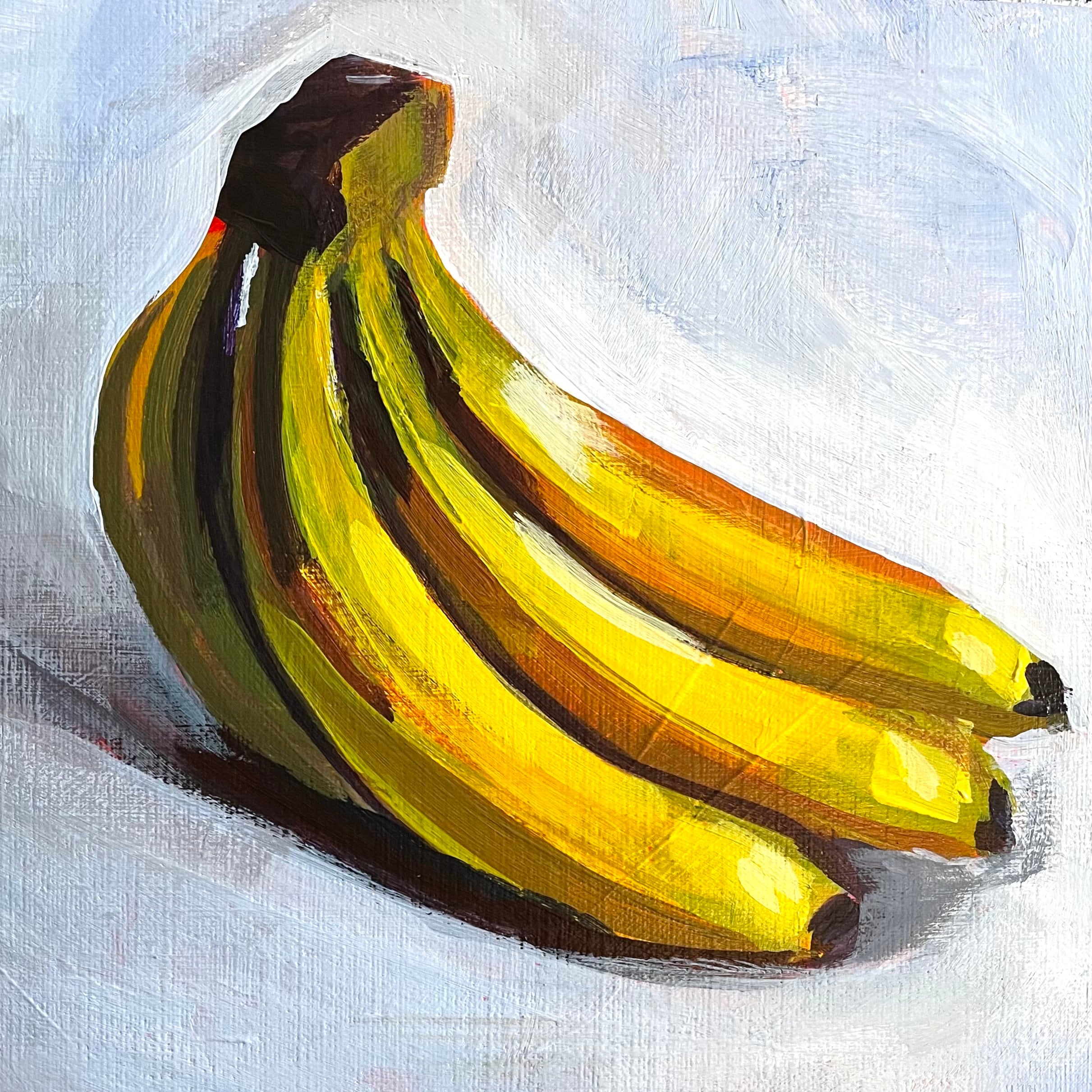 6 x 6 Original Painting Bananas Acrylic on board Etsy