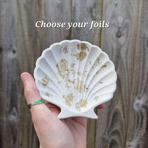 MADE TO ORDER Shell dish, choose your foils, Handmade | jesmonite | home decor and gifts | custom