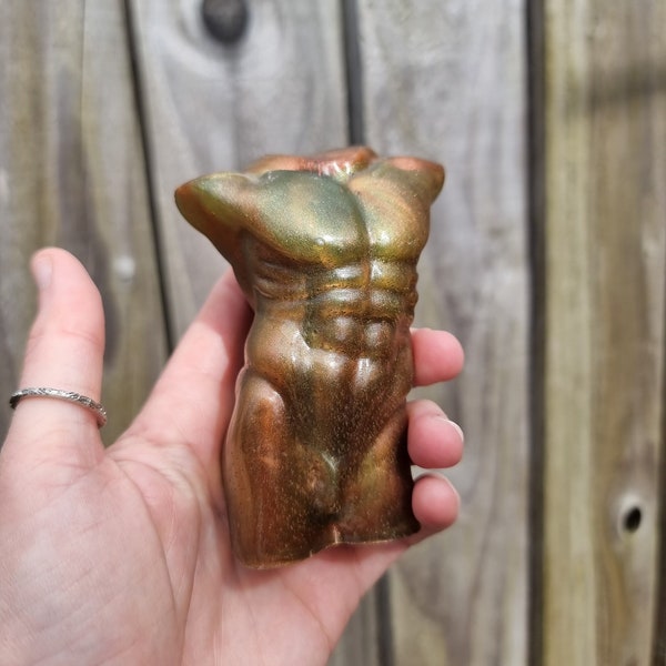 Male body ornament, handmade body positive decoration, empowering sculpture, statue of a man, masculine home decor, gifts for the home