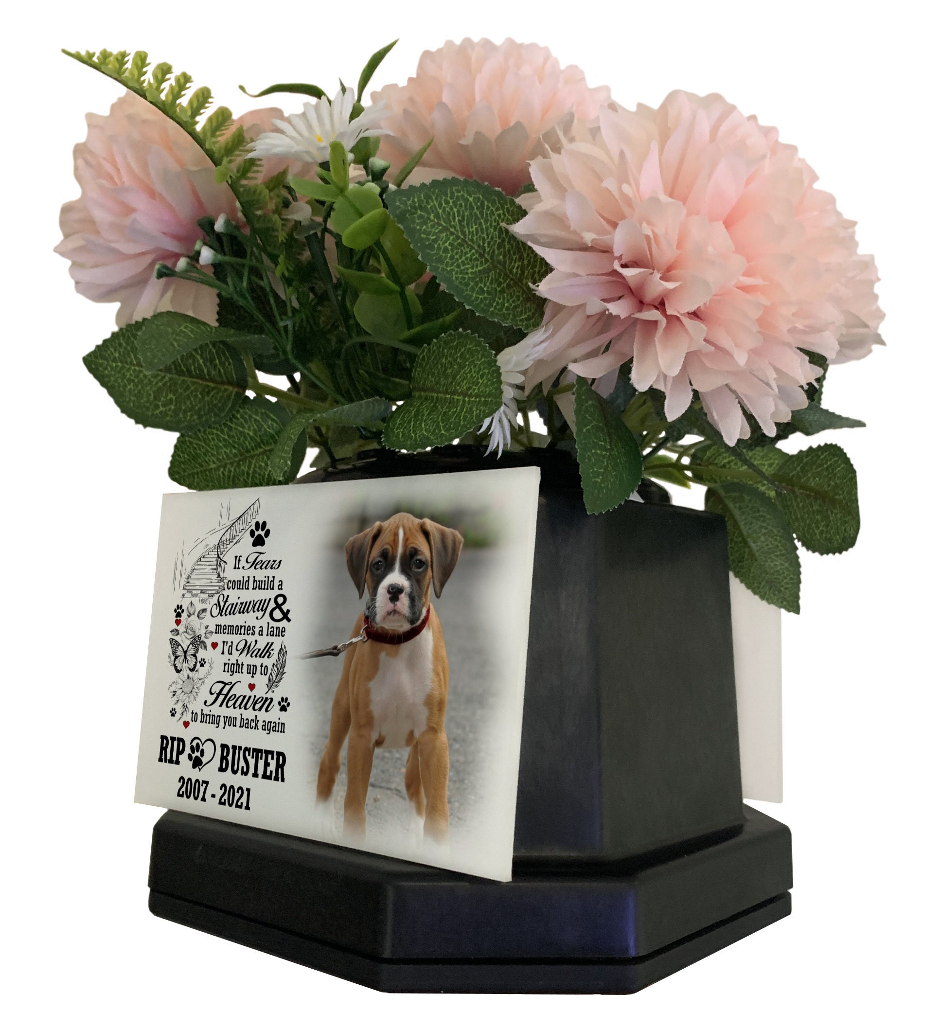 Marqueur funéraire pour chien de compagnie Pot de fleurs / Vase